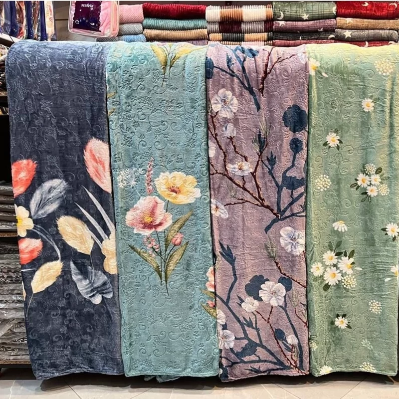 پتو ژله ای لیزری** گل برجسته** دونفره کیفیت عالی