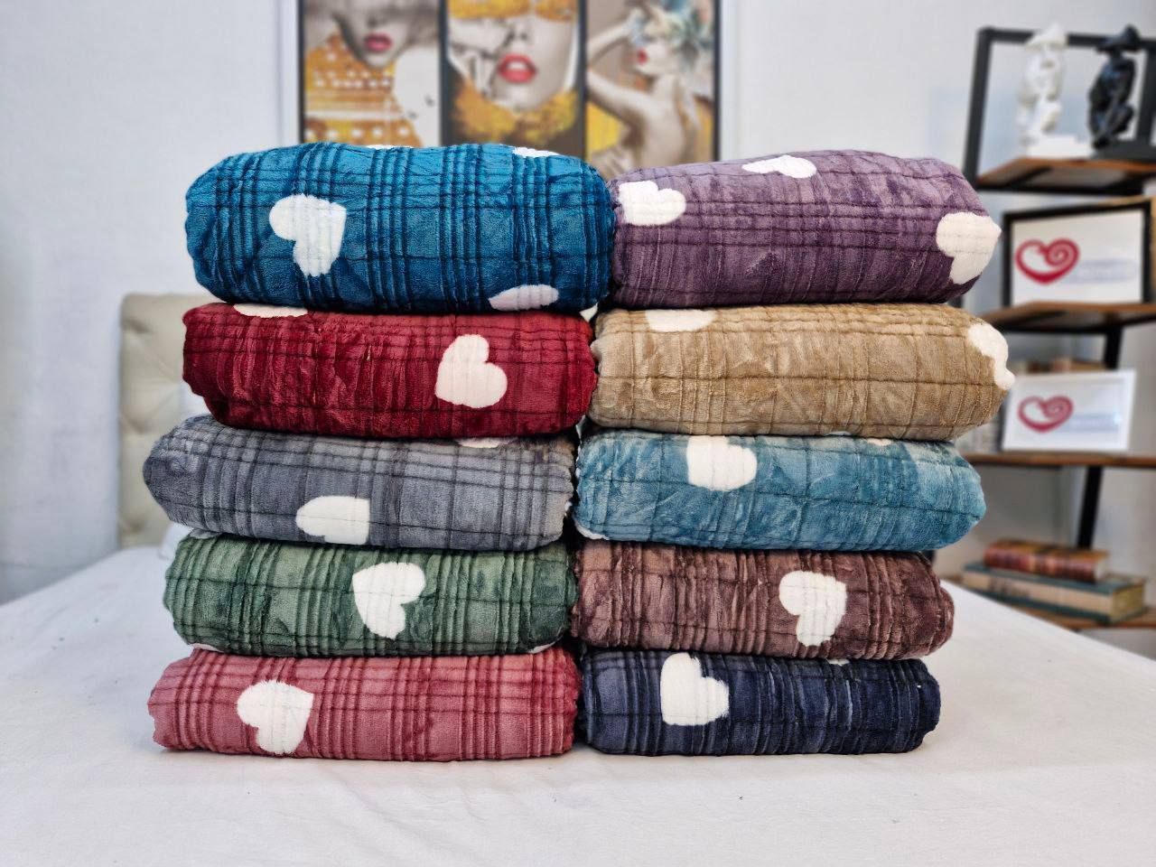 پتو ژله ای قلبی (وارداتی) (دونفره) چهار فصل